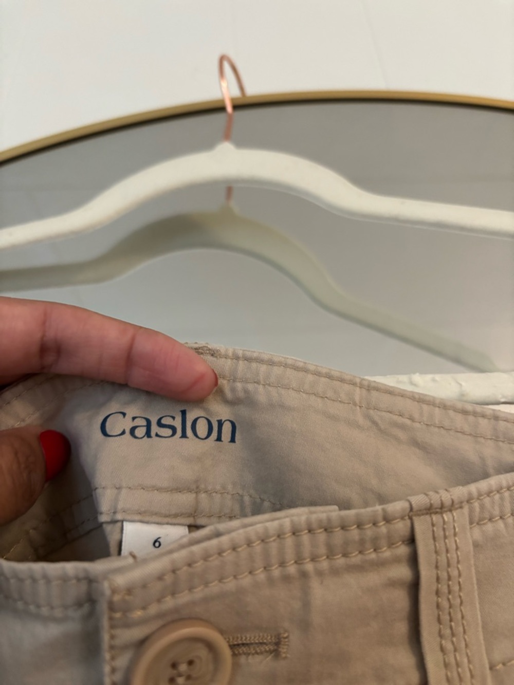 Caslon Beige Mini Skirt with Front Pockets - Picture 4 of 4